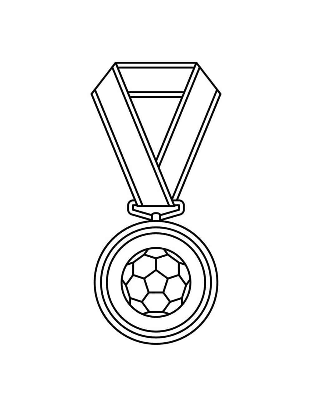 Desenho de Medalha de Futebol para Colorir e Pintar