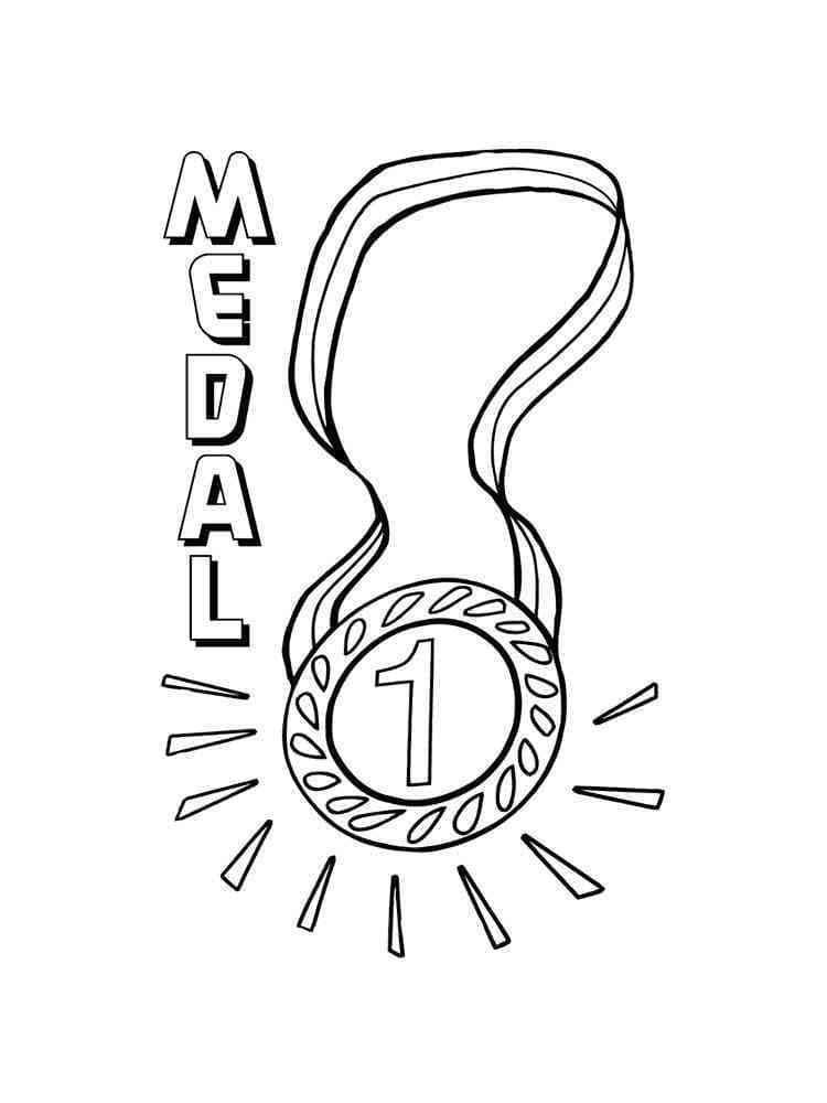 Desenho de Medalha Grátis para Colorir e Pintar