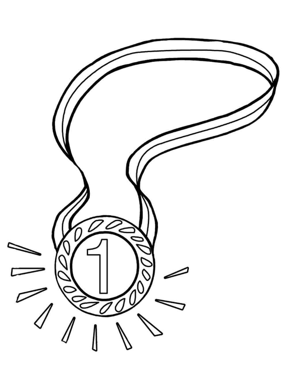 Desenho de Medalha Olímpica para Colorir e Pintar