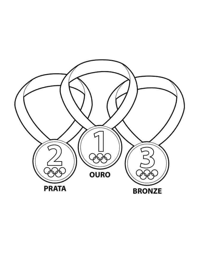 Desenho de Três Medalhas para Colorir e Pintar