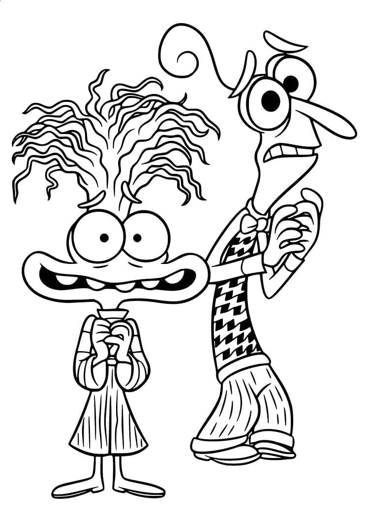 Desenho de Disney Ansiedade e Medo para Colorir e Pintar