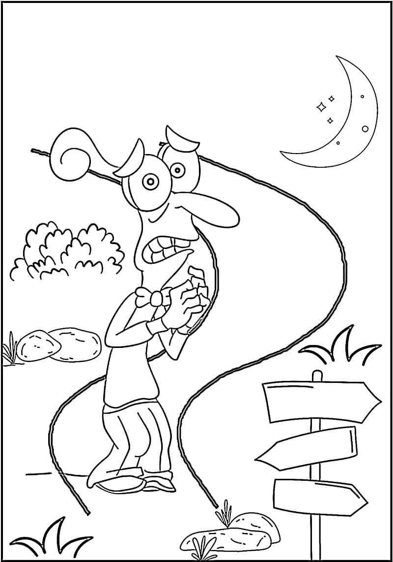 Desenho de Medo Imprimivel para Crianças para Colorir e Pintar