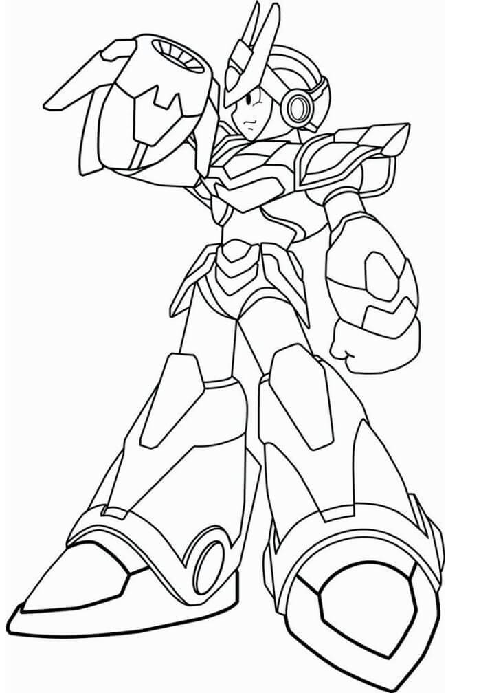 Desenho Armadura de Mega Man para Colorir e Pintar