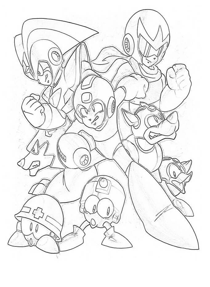 Desenho de Mega Man para Colorir e Pintar