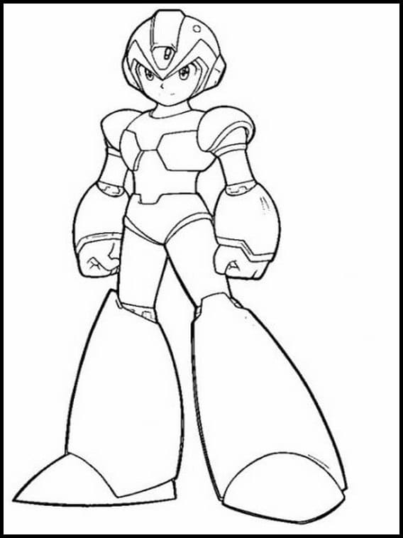 Desenho de Mega Man para Colorir Giz de Cera e Pintar