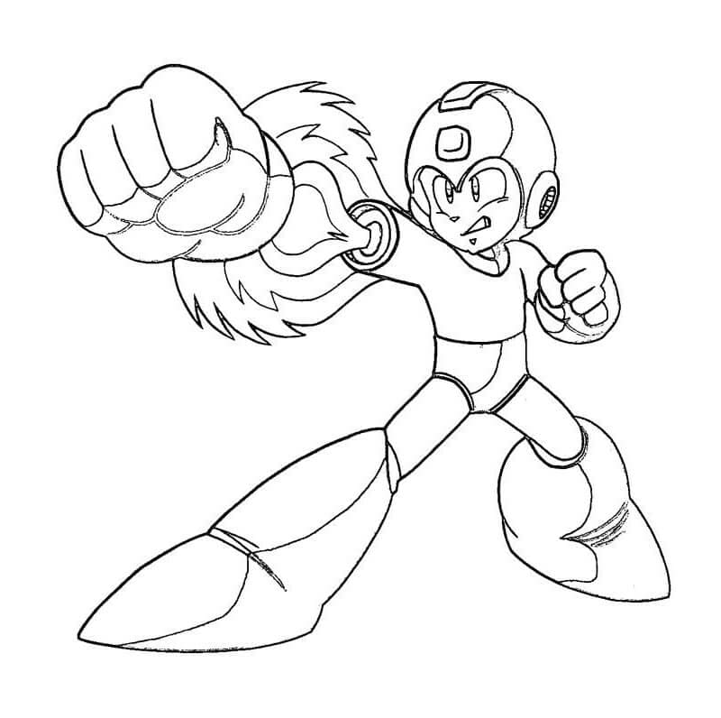Desenho Imprimivel de Mega Man para Colorir e Pintar