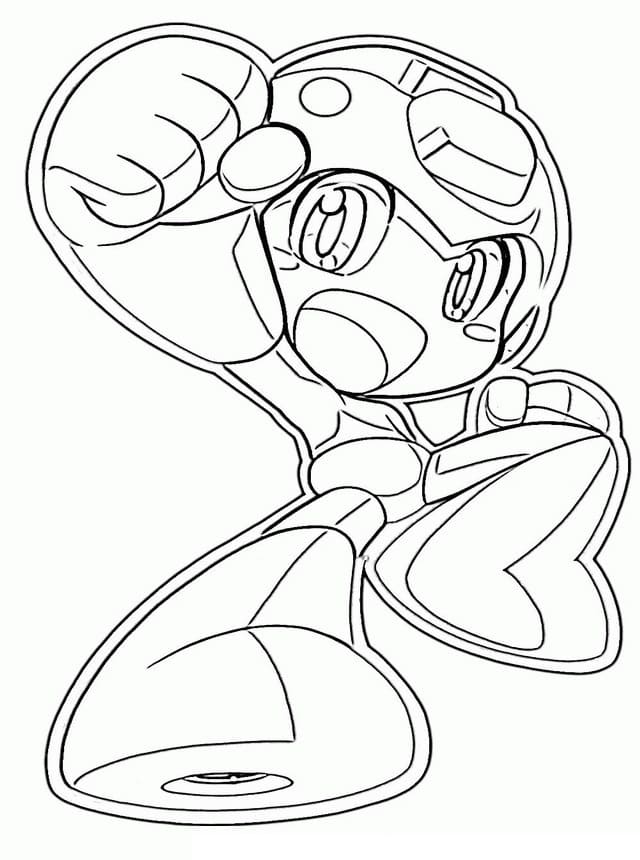 Desenho Mega Man Adorável para Colorir e Pintar