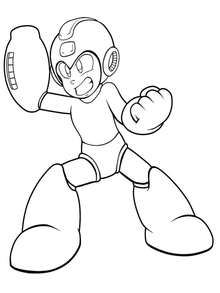 Desenho Mega Man Feliz para Colorir e Pintar