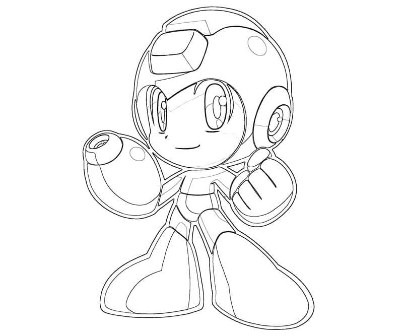 Desenho Mega Man Fofo para Colorir e Pintar