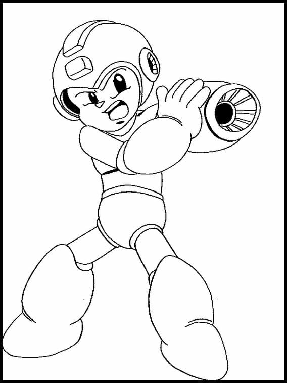 Desenho Mega Man Sorrindo para Colorir e Pintar