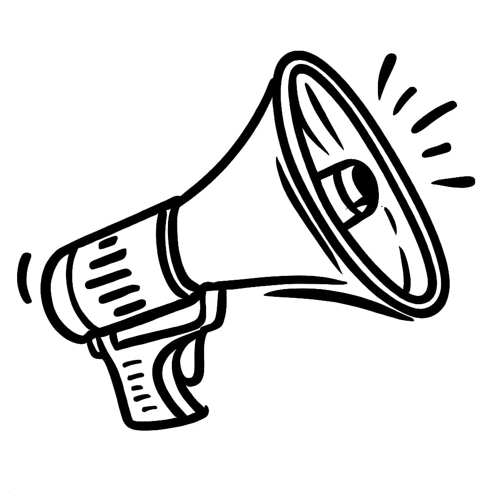 Desenho de Imagem do Megafone para Colorir e Pintar