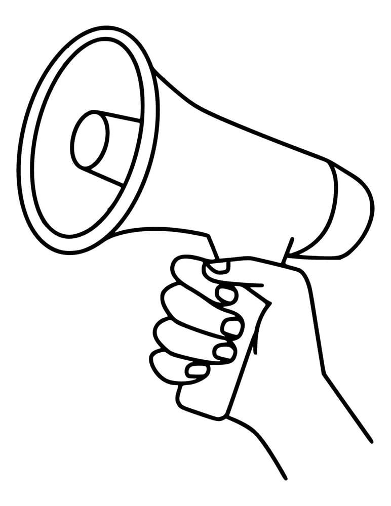 Desenho de Megafone Grátis para Crianças para Colorir e Pintar
