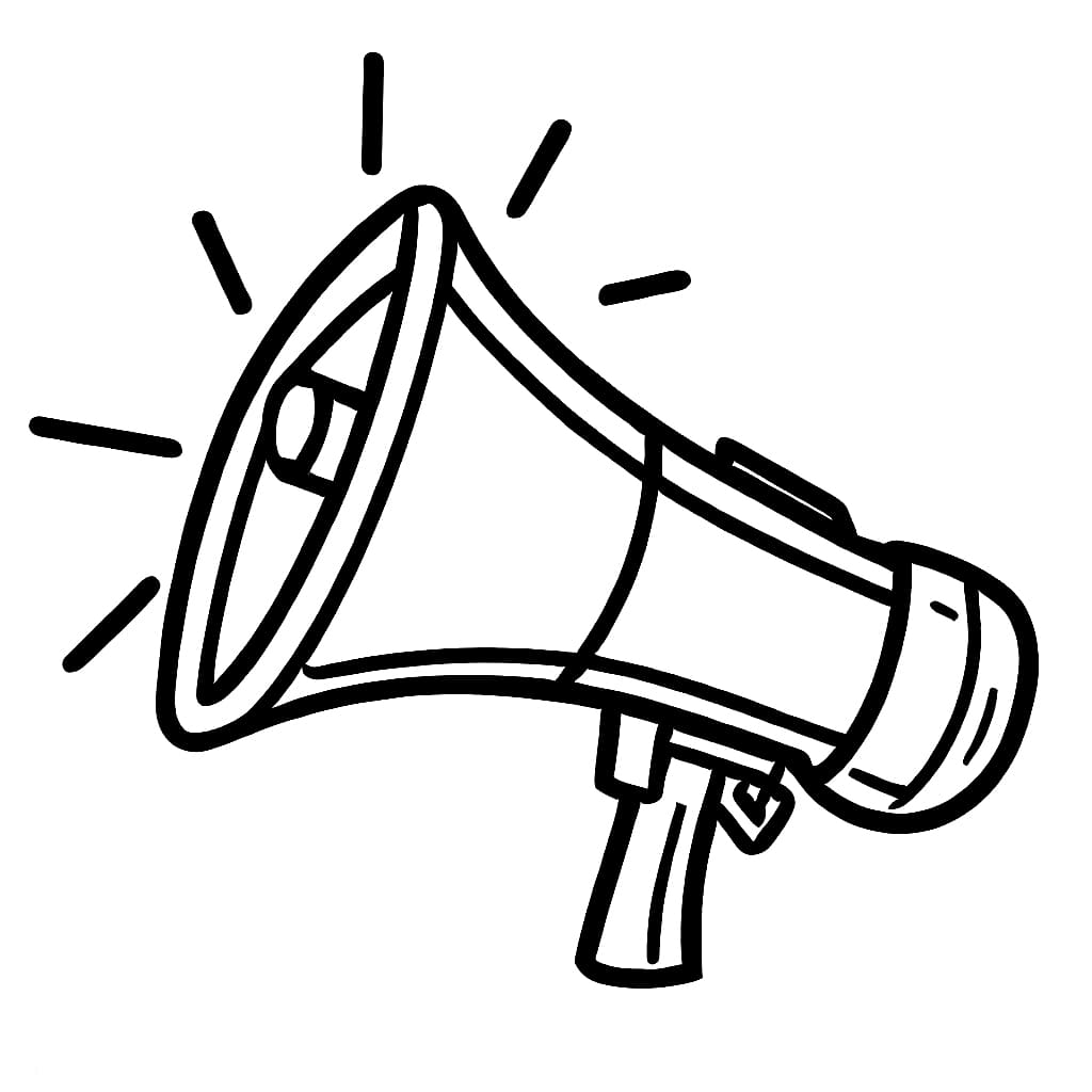 Desenho de Megafone Imprimivel para Colorir e Pintar