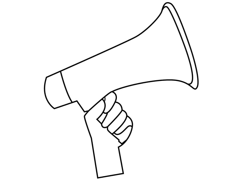 Desenho de Megafone para Colorir Baixar e Pintar