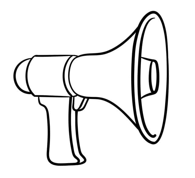 Desenho de Megafone para Colorir Pdf e Pintar