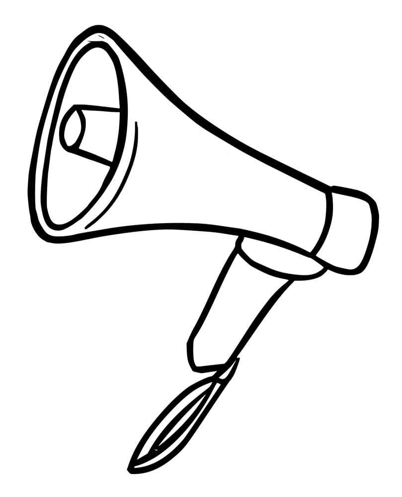 Desenho de Megafone para Crianças para Colorir e Pintar
