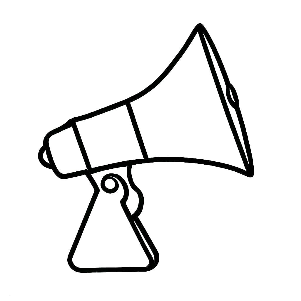 Desenho de Megafone para Imprimir Grátis e Pintar