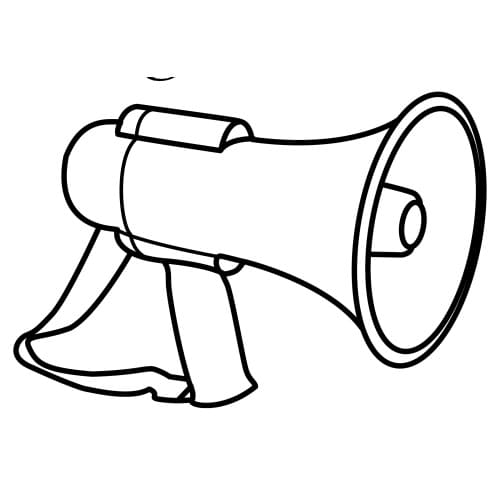 Desenho de Megafone Perfeito para Colorir e Pintar