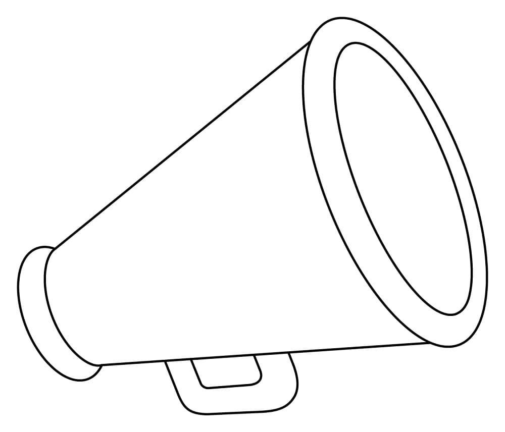 Desenho de Megafone Simples para Colorir e Pintar