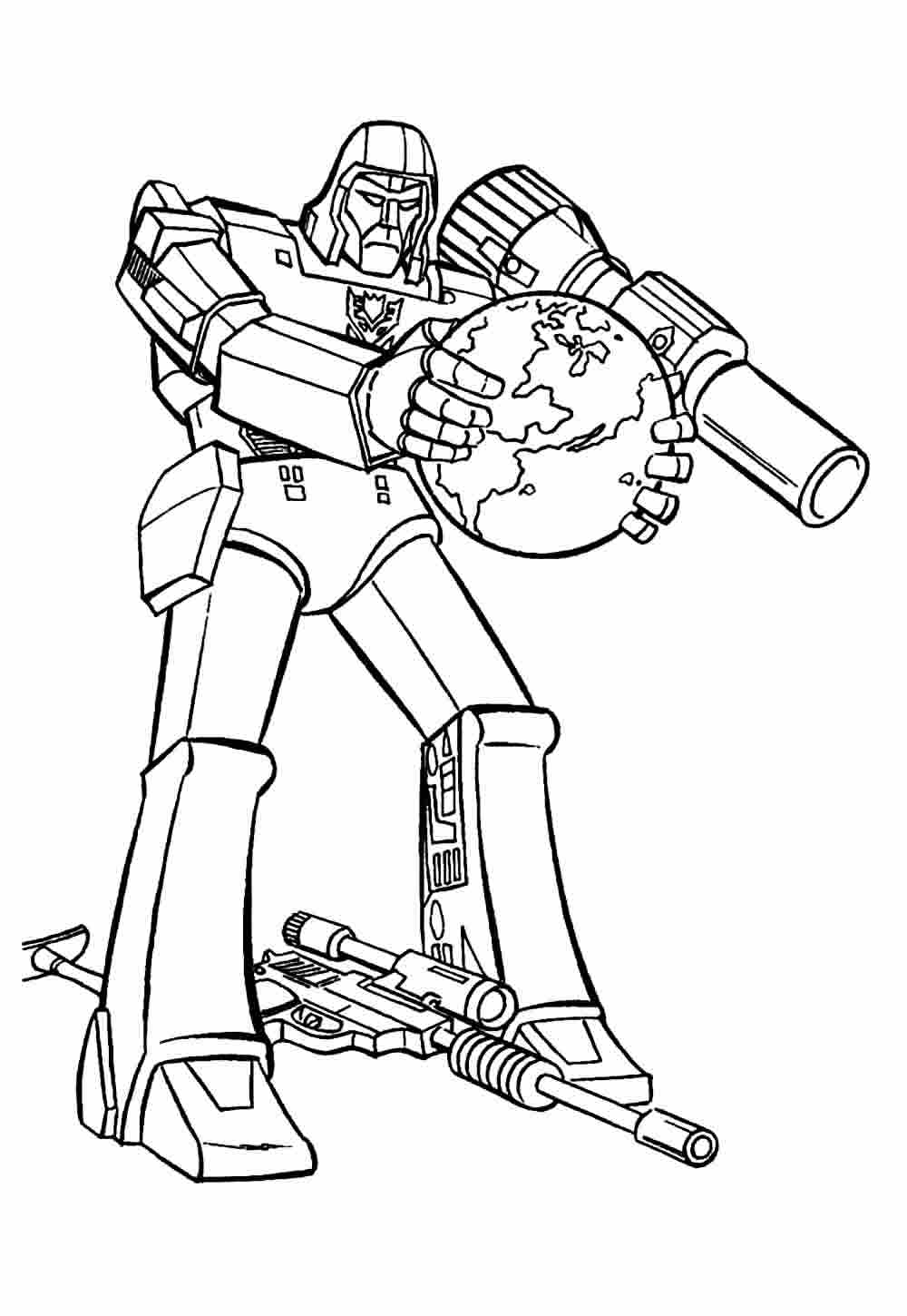Desenho de Megatron Transformers para Colorir Giz de Cera e Pintar