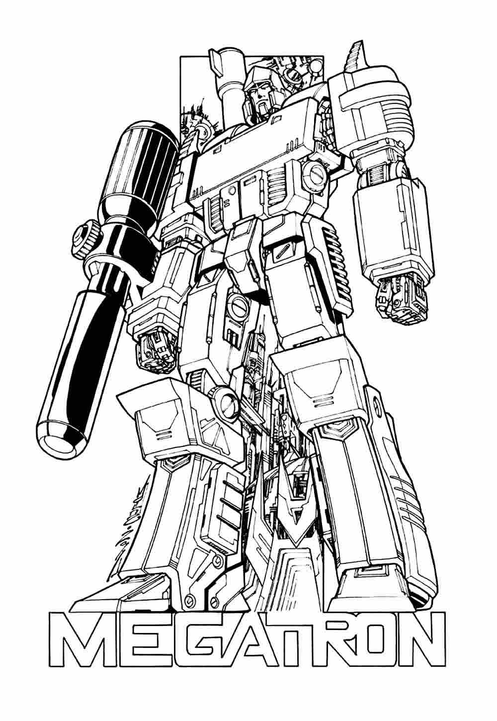 Desenho de Megatron Transformers para Colorir Lápis de Cor e Pintar