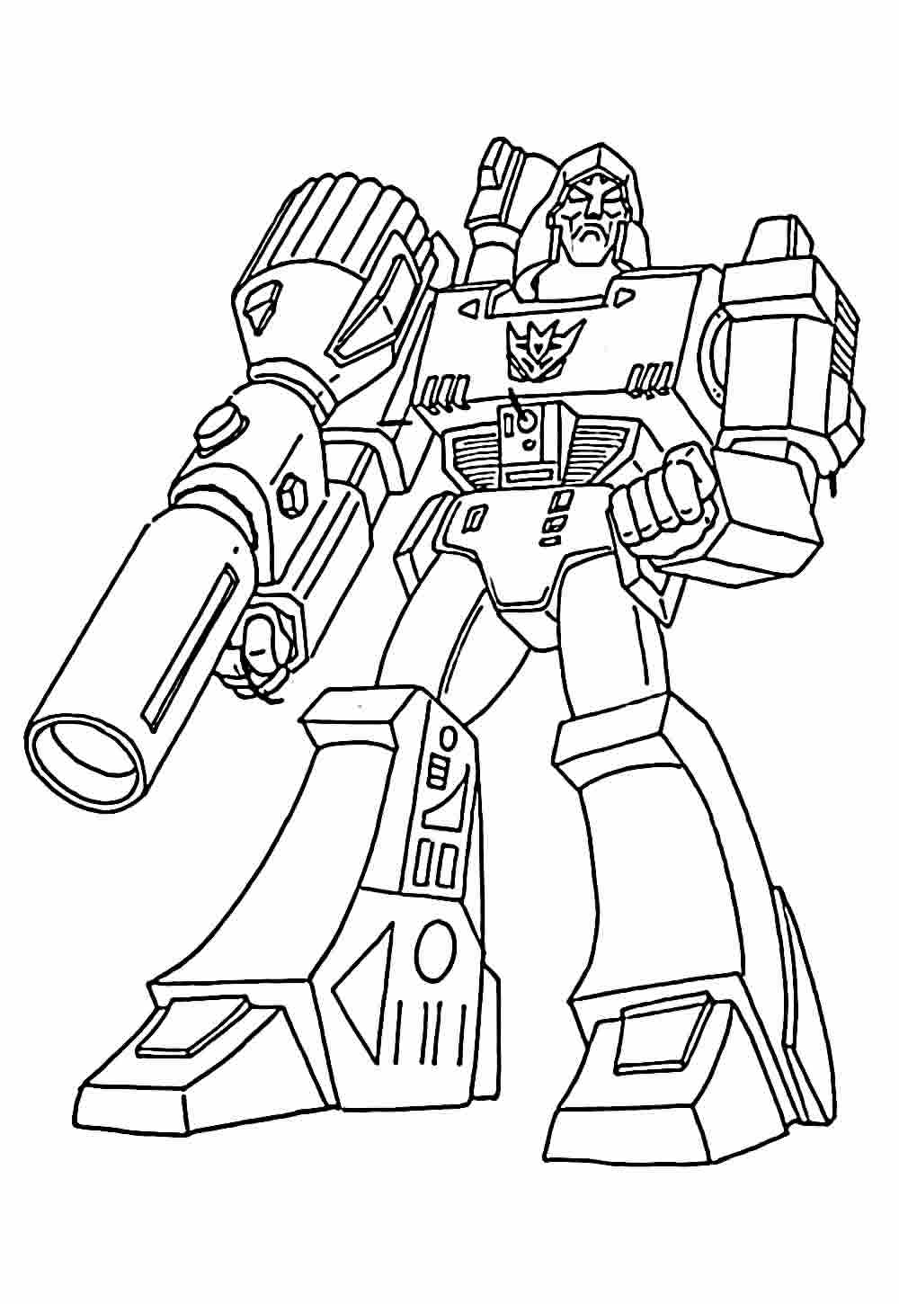 Desenho de Megatron Transformers para Pintar Tinta Guache