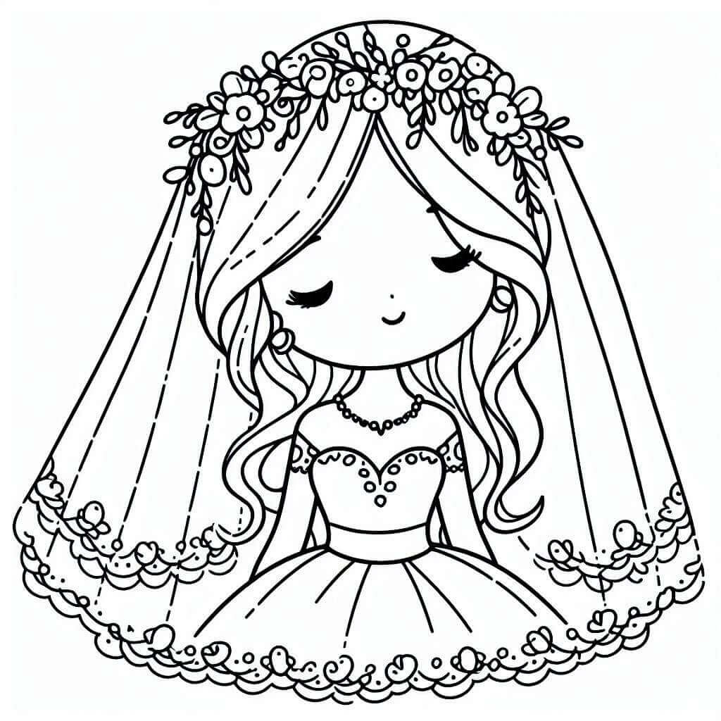 Desenho de Noivá Grátis para Crianças para Colorir e Pintar