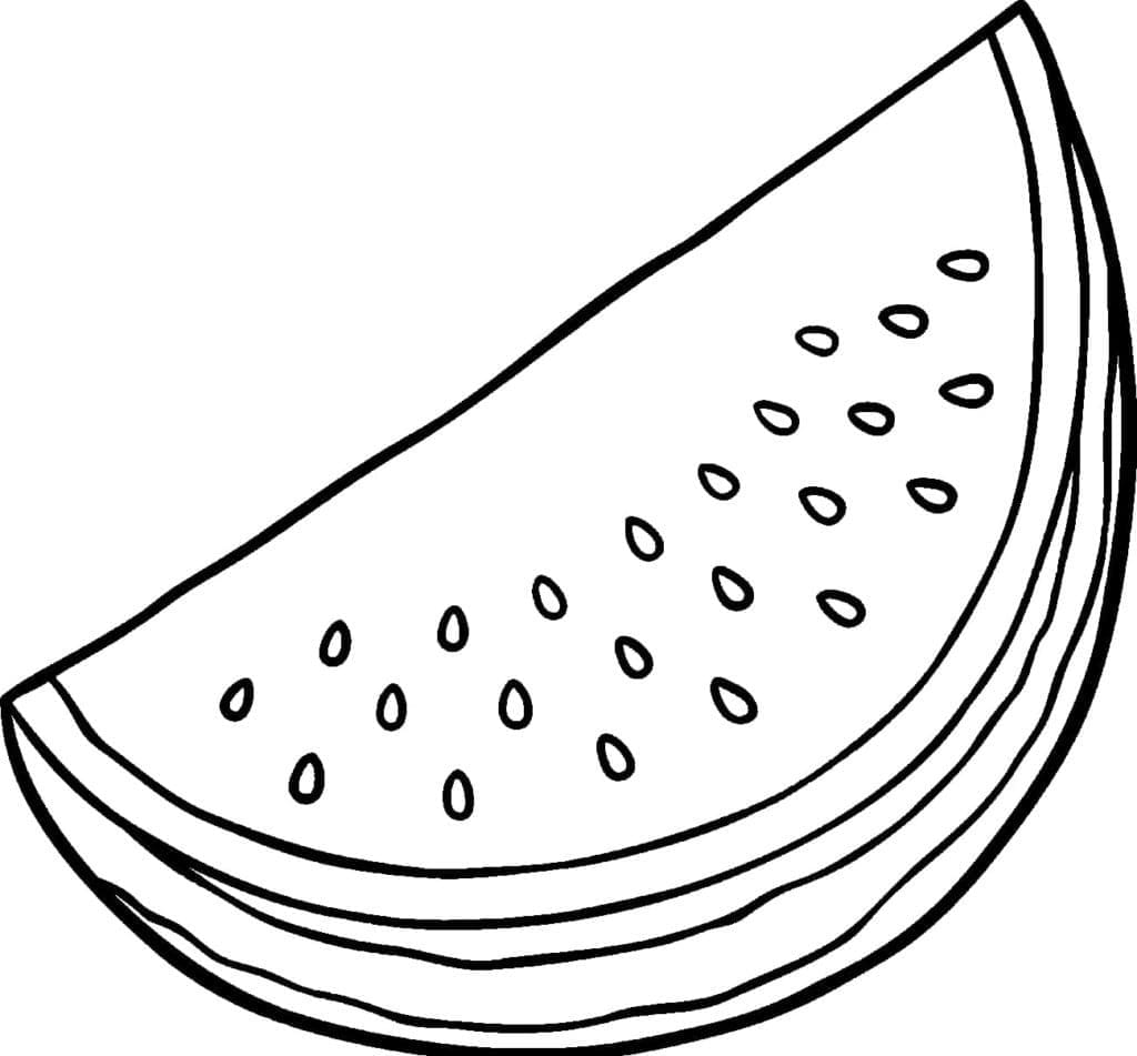 Desenho de Fatiá de Melancia para Colorir e Pintar