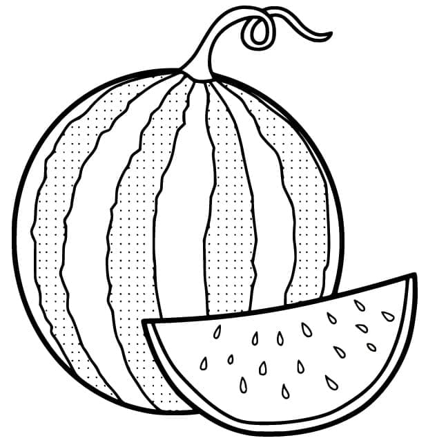 Desenho de Melancia para Crianças para Colorir e Pintar