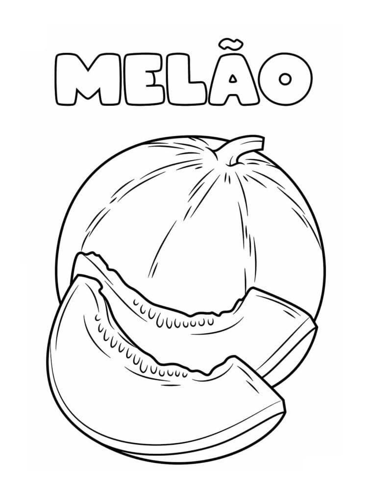 Desenho de Melão Baixar Imprimivel e Pintar