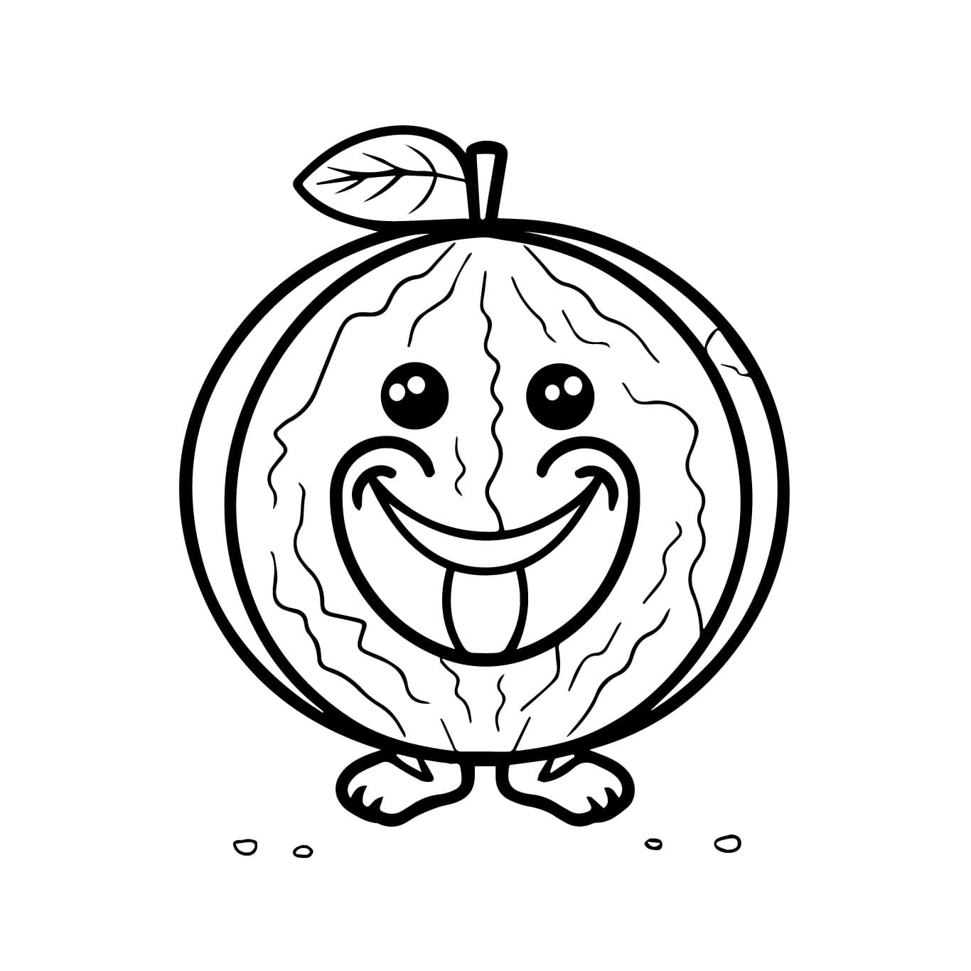 Desenho de Melão Engraçado para Colorir e Pintar