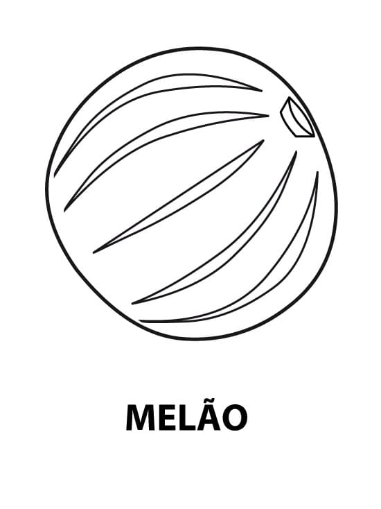 Desenho de Melão Imagem para Colorir e Pintar