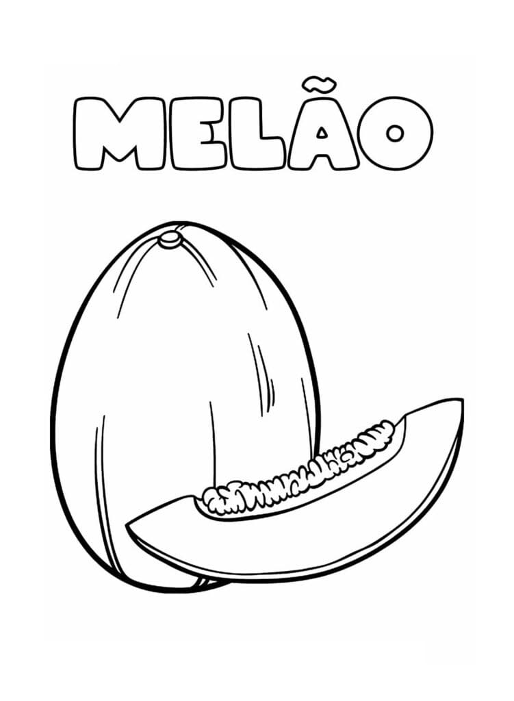 Desenho de Melão para Colorir e Pintar