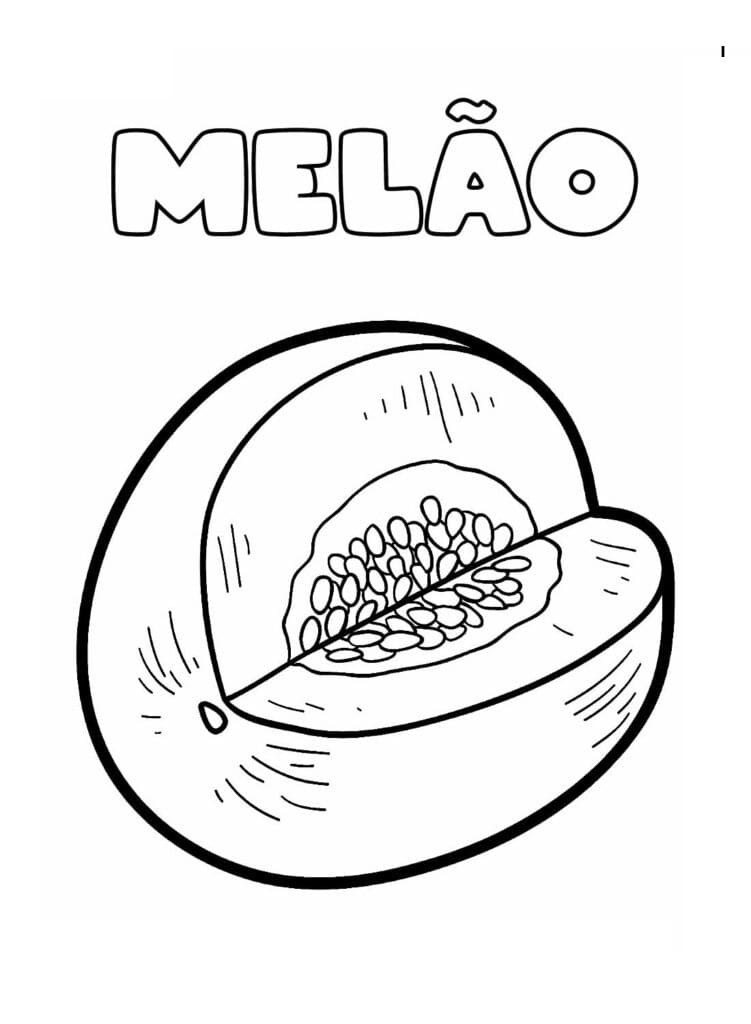 Desenho de Melão para Imprimir e Pintar