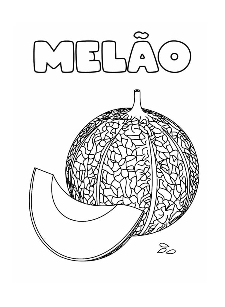 Desenho de Melão para Pintar