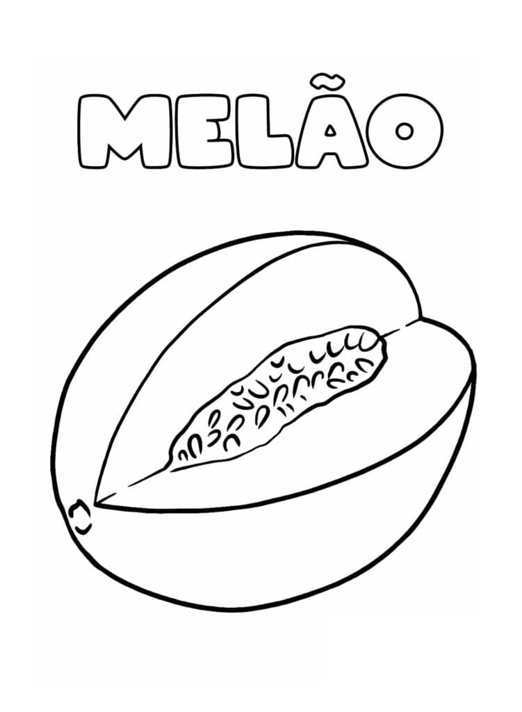 Desenho de Melão Pdf Grátis e Pintar