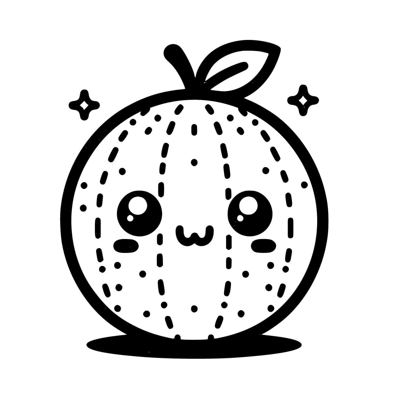 Desenho de um Melão Fofo para Colorir e Pintar