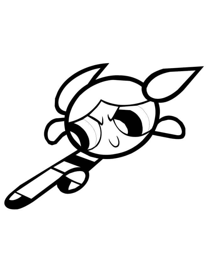 Desenho de Lindinha Atacando Vilão das Meninas Superpoderosas para Colorir e Pintar