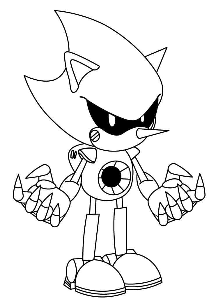 Desenho de Metal Sonic Grátis para Colorir e Pintar