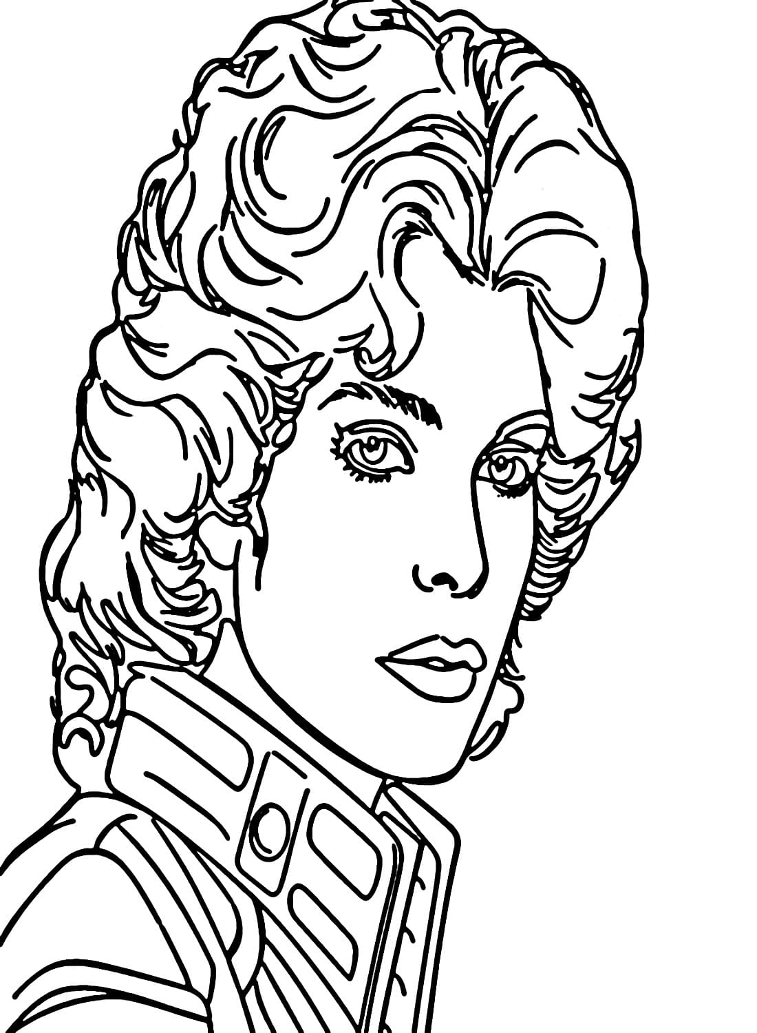 Desenho de Cara de Michael Jackson para Colorir e Pintar