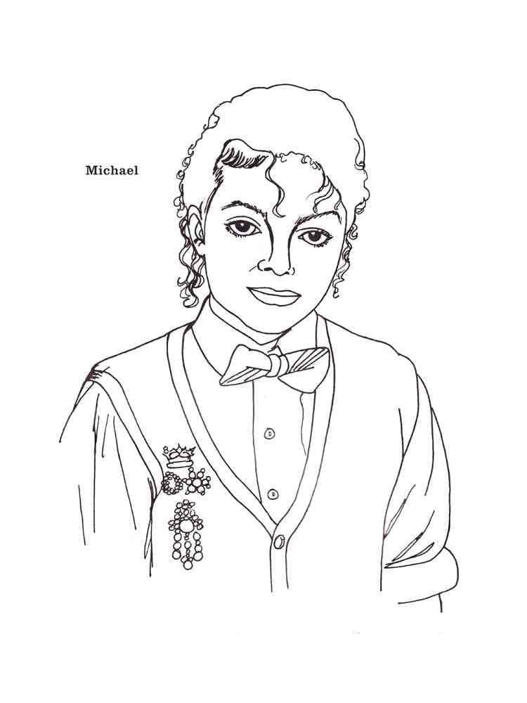 Desenho de Imagem de Michael Jackson para Colorir e Pintar