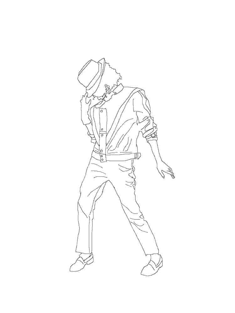 Desenho de Michael Jackson Imagem para Colorir e Pintar