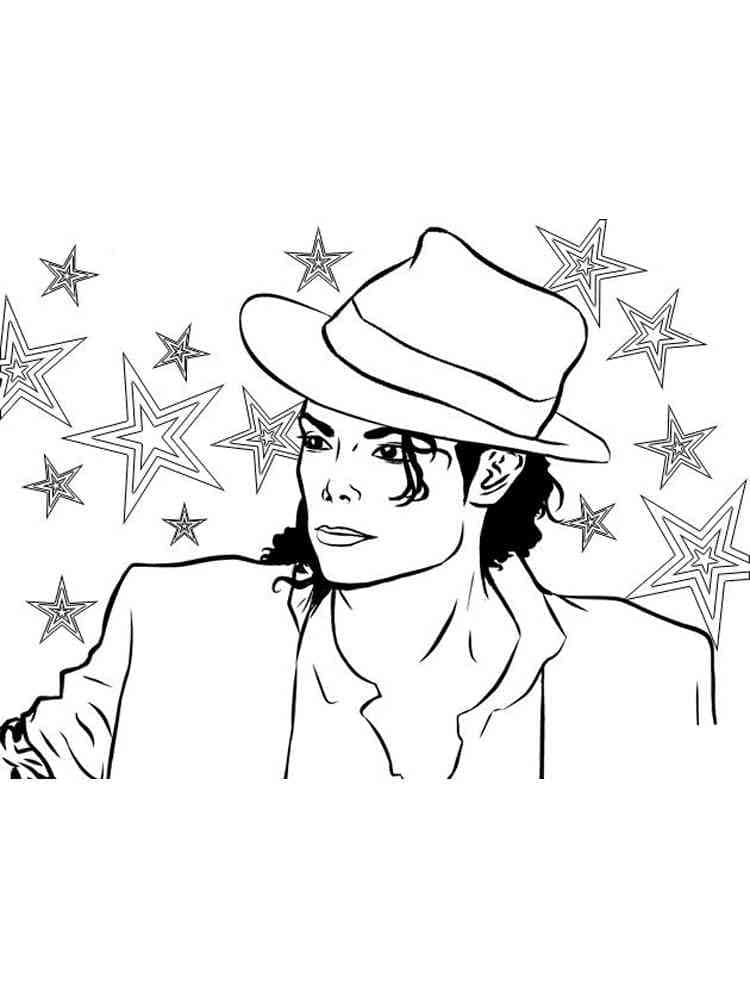 Desenho de Michael Jackson para Pintar