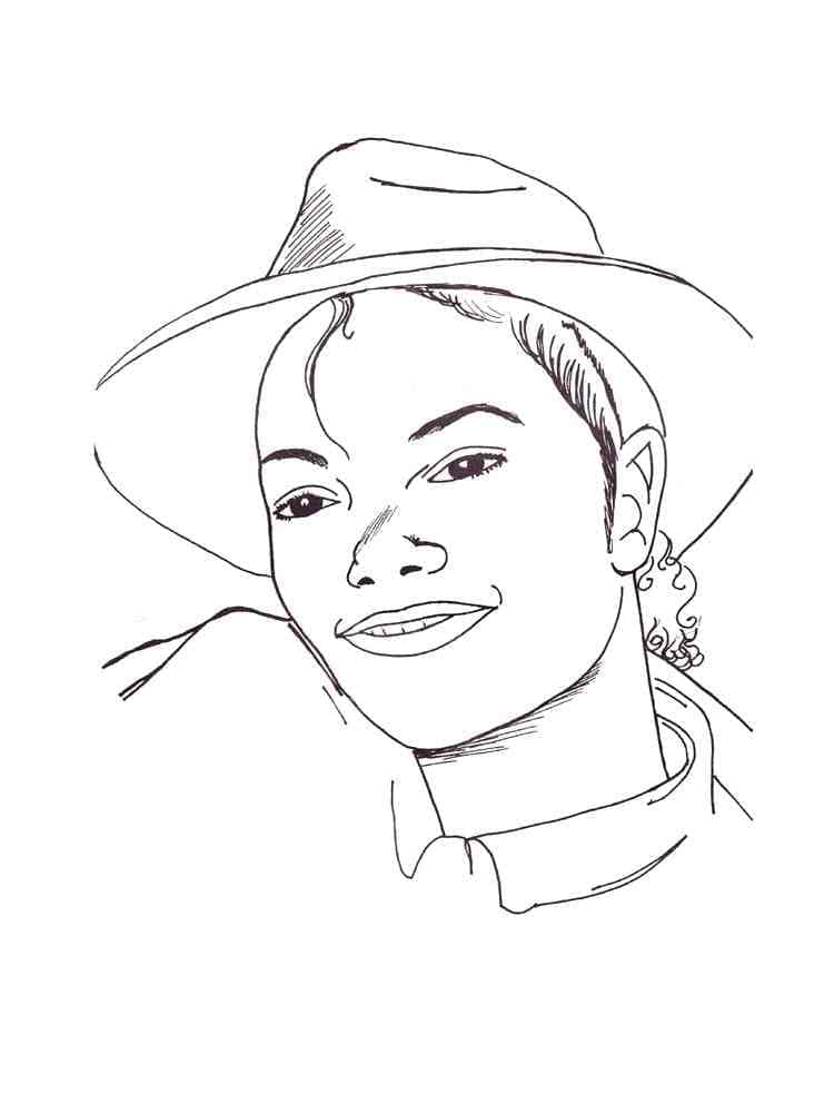 Desenho de Michael Jackson Sorridente para Colorir e Pintar