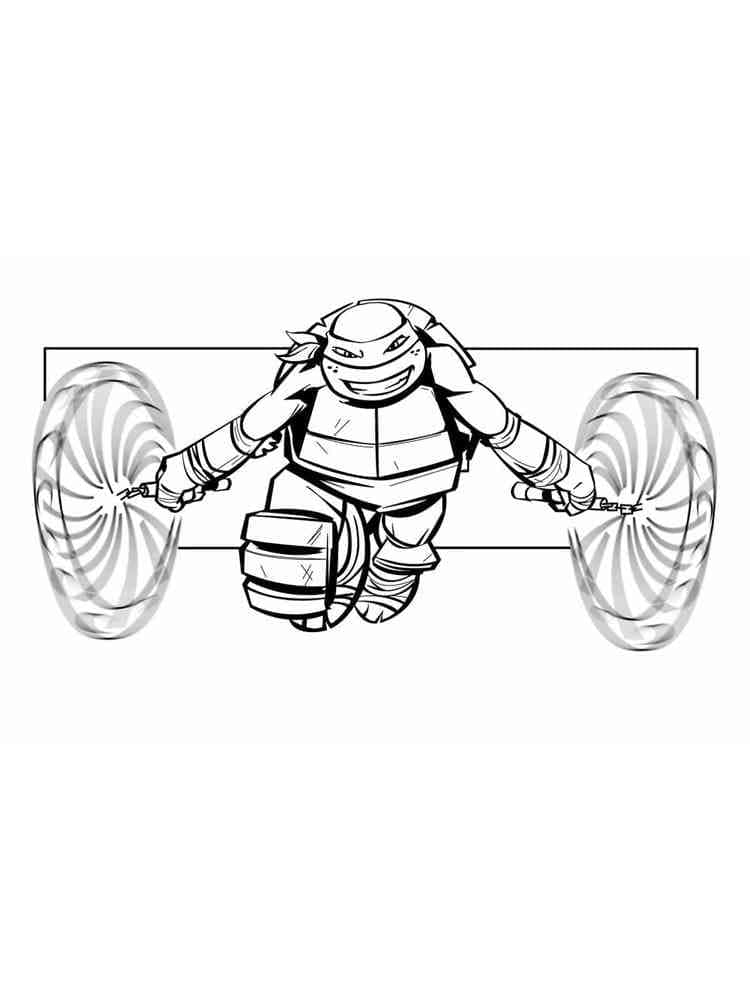 Desenho de Michelangelo Tartarugas Ninjas Imprimivel para Colorir e Pintar