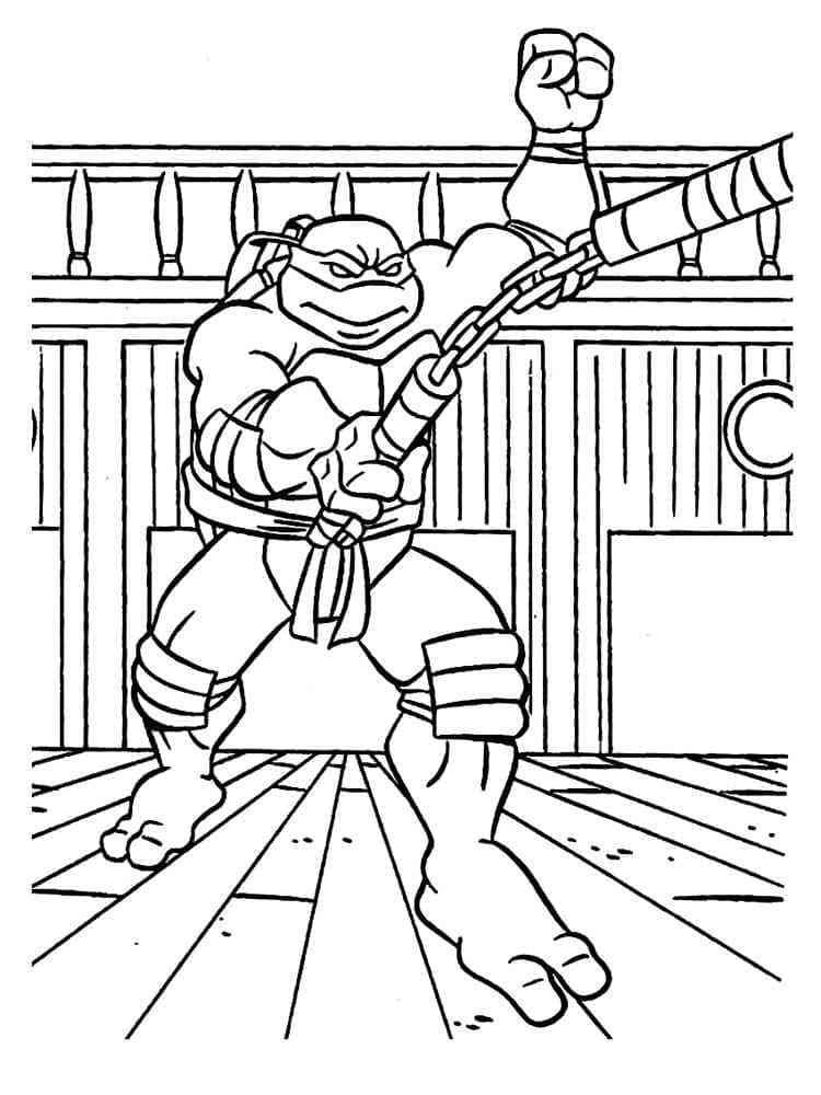 Desenho de Michelangelo Tartarugas Ninjas Incrível para Colorir e Pintar