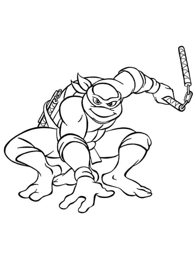 Desenho de Michelangelo Tartarugas Ninjas para Crianças para Colorir e Pintar