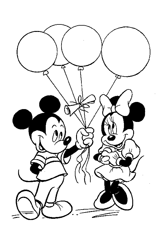 Desenho de Mickey Mouse Feliz Aniversário para Colorir e Baixar Online e Pintar