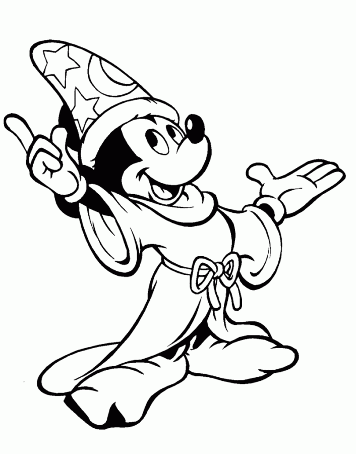 Desenho de Mickey Mouse Mágico para Colorir e Baixar Pdf e Pintar