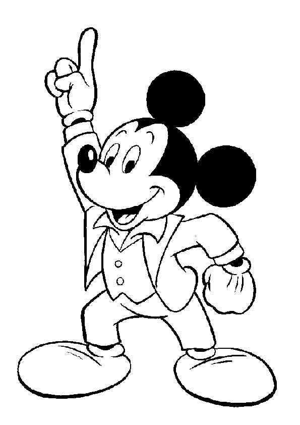 Desenho de Mickey Mouse para Colorir com Lápis de Cor e Pintar